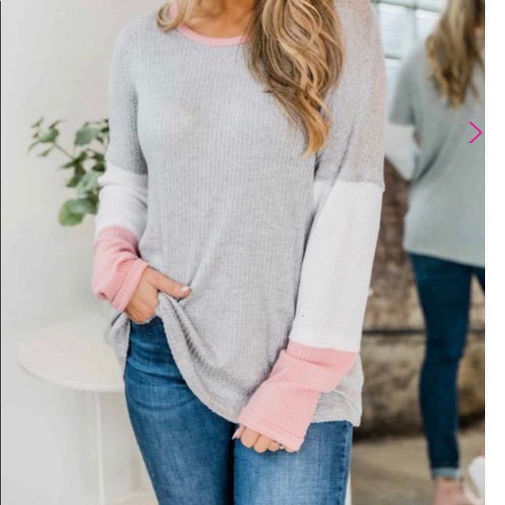 Try To Get It Right Mauve Colorblock Blouse - image 3